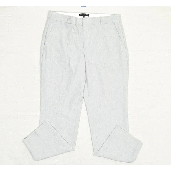 Banana Republic Women's Dress Pants Skinny Polyester Gray Size 10 Ryan Zip Solid - Picture 1 of 8